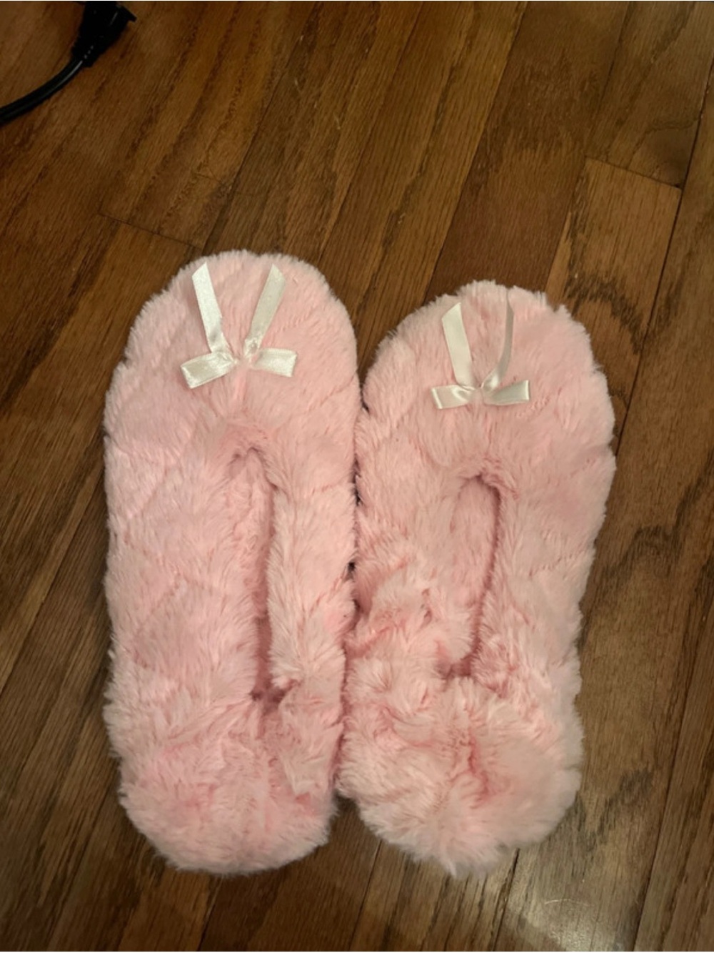 Cozy Pink Faux-Fur Ballet Slippers